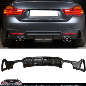 FOR BMW 4 SERIES F32 F33 F36 M PEFORMANCE DIFFUSER 00 00 QUAD LOOK GLOSS BLACK