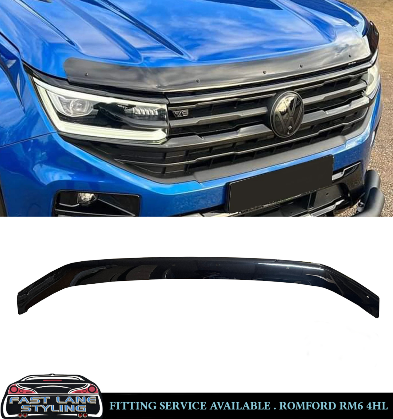 FOR VW AMAROK 2023+ BONNET GUARD PROTECTOR WIND STONE DEFLECTOR BLACK - Image 2