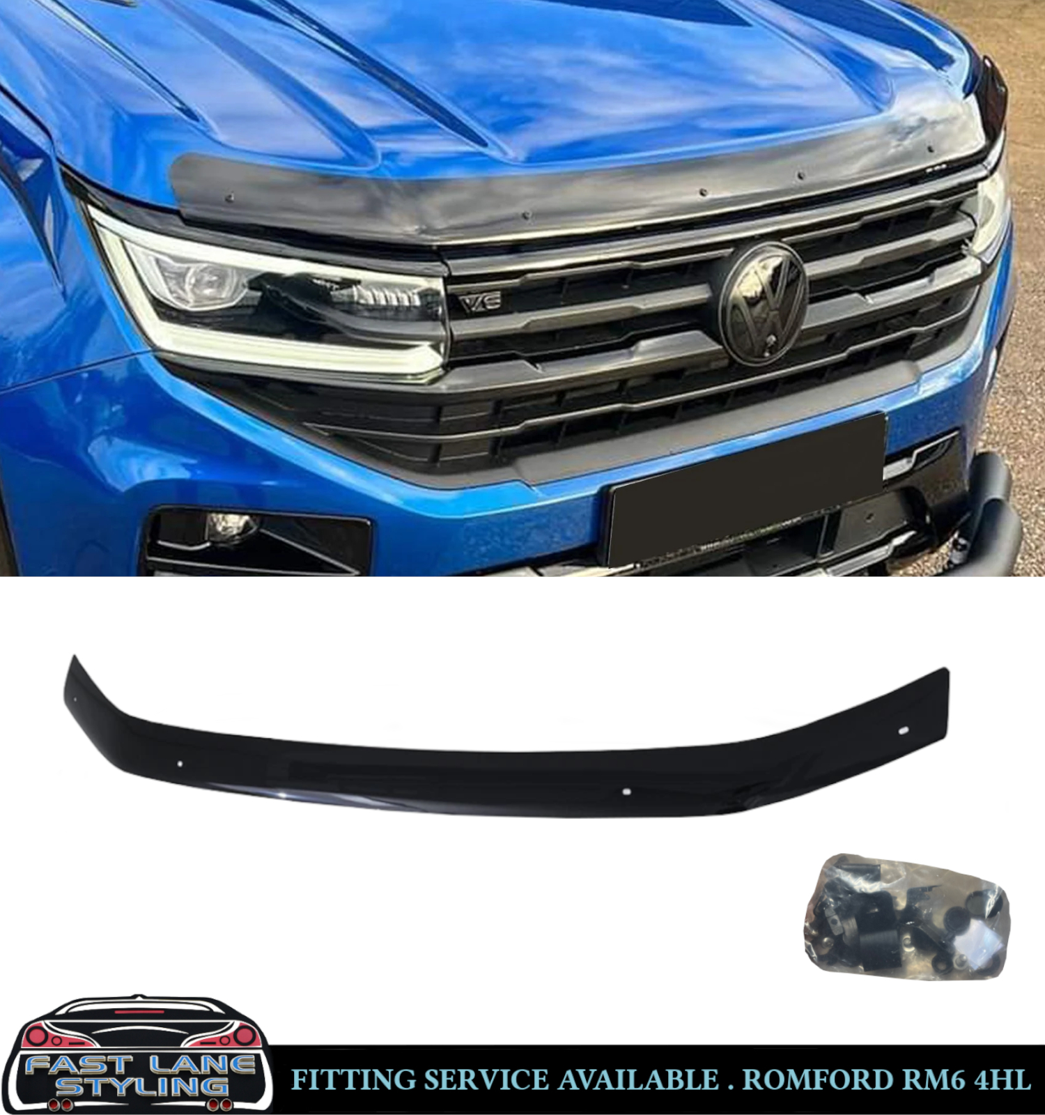 FOR VW AMAROK 2023+ BONNET GUARD PROTECTOR WIND STONE DEFLECTOR BLACK