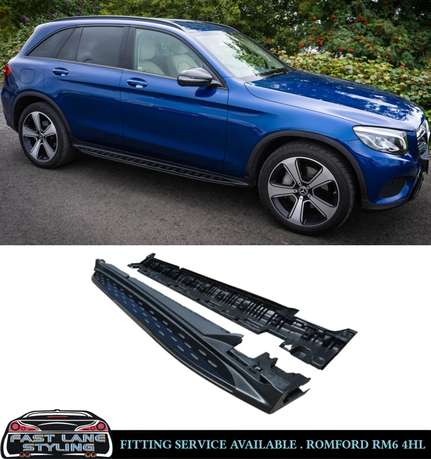 FOR MERCEDES GLC X253 + GLC COUPE C253 OEM STYLE BLACK SIDE STEPS 2015-2022
