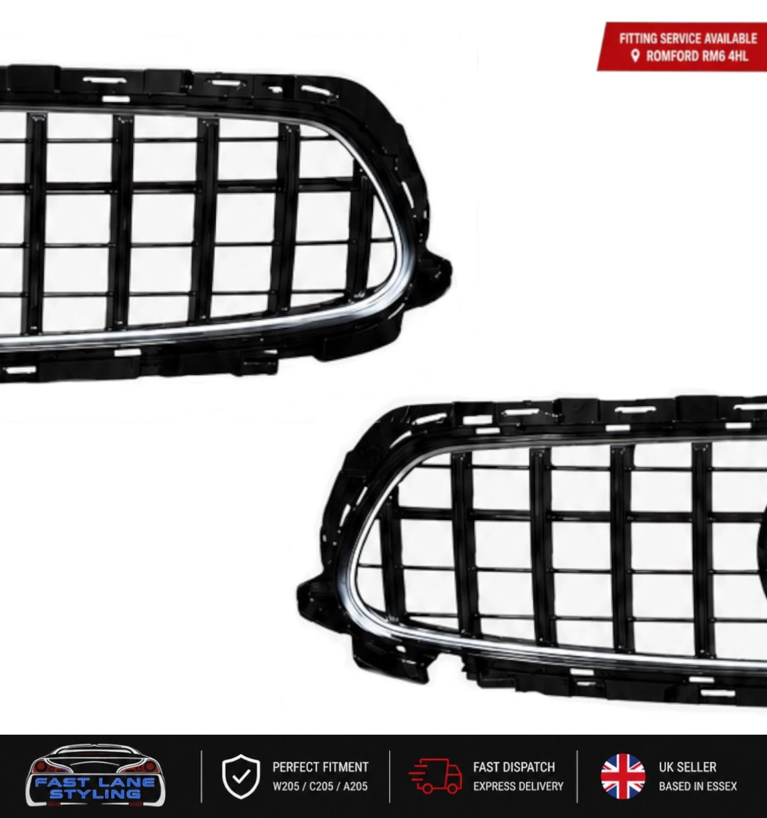 FOR MERCEDES E CLASS W213 C238 A238 2020-23 GT GRILLE GLOSS BLACK W/ LIGHT UP LED 6000K - Image 2